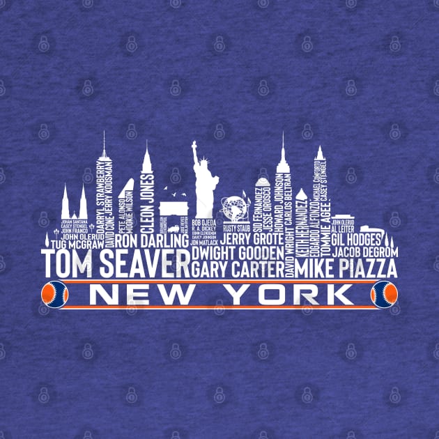 New York Baseball Team All Time Legends, New York City Skyline by Legend Skyline